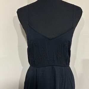 *ABERCROMBIE & FITCH* Black Eyelet V-Neck Strap Mini Dress NWT Size Small